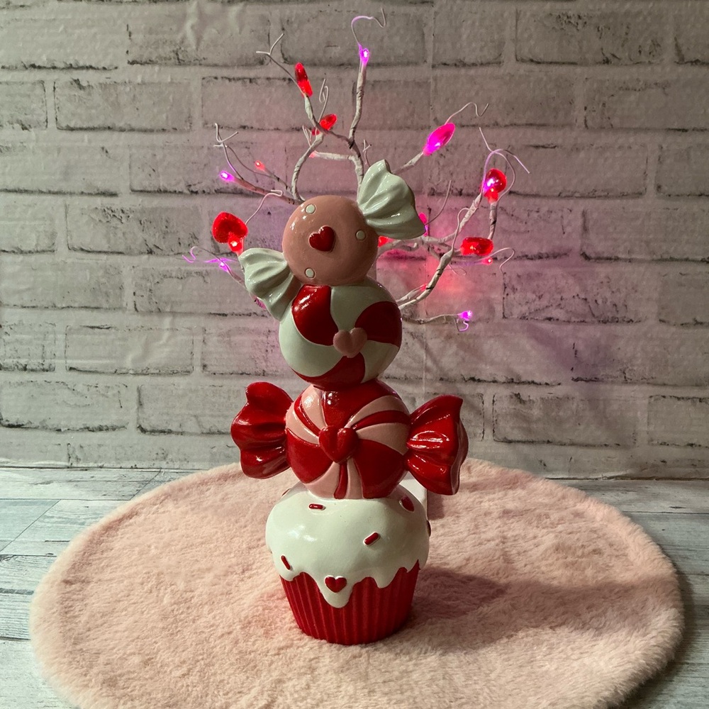 LOVE AND CUPCAKES 11.5in Stacked Candies Valentine Decor